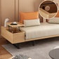 Modern Convertible Sofa Bed Armless Sofa with Pillows in Beige
