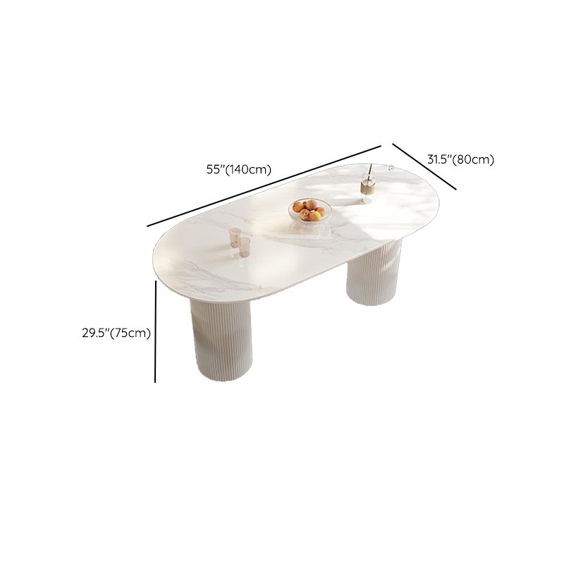 Modern Sintered Stone Dining Table Contemporary White Table with Metal Base Clearhalo 'Dining Tables & Seating' 'Dining Tables' 'dining_table' 'furn' 'furn_dining_table' 'Furniture' 'Kitchen & Dining Furniture' 1200x1200_81caac8b-8588-464c-8bcb-7b62415d1d20