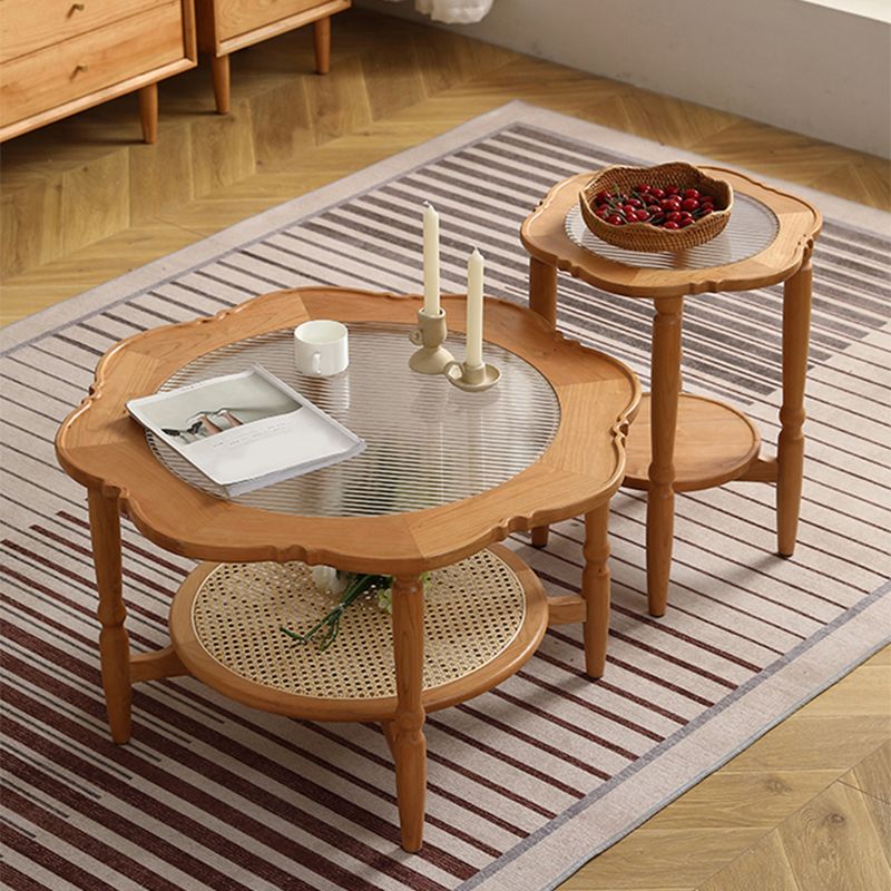 4 Legs Coffee Table No Distressing Solid Wood Coffee Table with Shelf Clearhalo 'Coffee & Accent Tables' 'Coffee Tables' 'coffee_tables' 'furn' 'furn_coffee_tables' 'Furniture' 'Living Room Furniture' 1200x1200_81cb2d52-1999-491f-a054-a8c8c19bf8aa