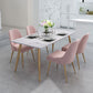 Scandinavian Faux Marble Top Dining Room Set with Rectangle Table and 4 Legs Base Dining Set Clearhalo 'Dining Room Sets' 'Dining Tables & Seating' 'dining_room_set' 'furn' 'furn_dining_room_set' 'Furniture' 'furniture_dining_room_set' 'Kitchen & Dining Furniture' 'kitchen&dining_furn' 'kitchen' 1200x1200_81cc94bb-8021-47ca-9f98-ec751e9d3113