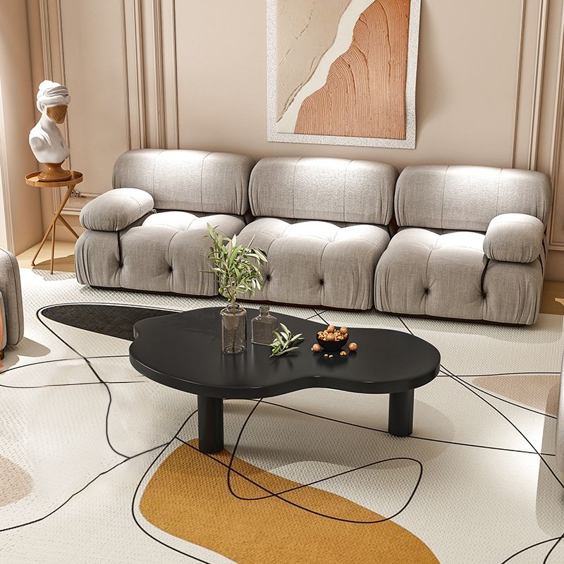 Legno moderno 3 gambe tavolo da cocktail in forma libera da caffè - bianco