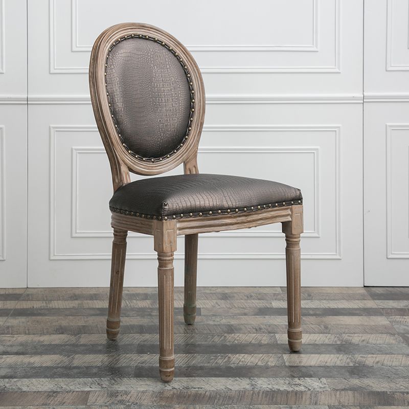 Solid Wood Country Style Dining Room Chair Matte Finish King Louis Back Side Chair Clearhalo ' kitchen&dining_furn' 'Dining Chairs' 'Dining Tables & Seating' 'dining_chair' 'furn' 'furn_dining_chair' 'Furniture' 'furniture_dining_chair' 'Kitchen & Dining Furniture' 'kitchen' 1200x1200_81ce3545-39f7-495d-8086-39b6089c4362