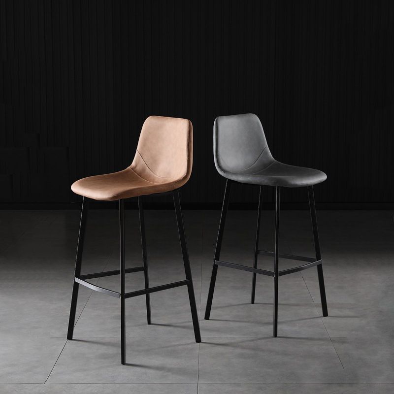 Scandinavian Bristol Low Back Stool Matte Finish Leather Barstool Clearhalo 'Bar Furniture' 'Bar Stools' 'bar_stools' 'furn' 'furn_bar_stools' 'Furniture' 'furniture_bar_stools' 'Kitchen & Dining Furniture' 1200x1200_81ced486-faa0-47d0-8729-ff859783efca