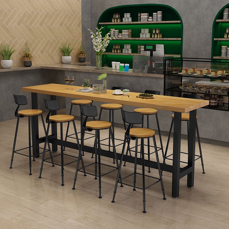 Juego de mesa de pub industrial de 1/2/9 piezas, mesa de bar rectangular y taburetes de bar sin brazos