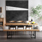 Modern Double Pedestal Dining Table Wood Table for Living Room