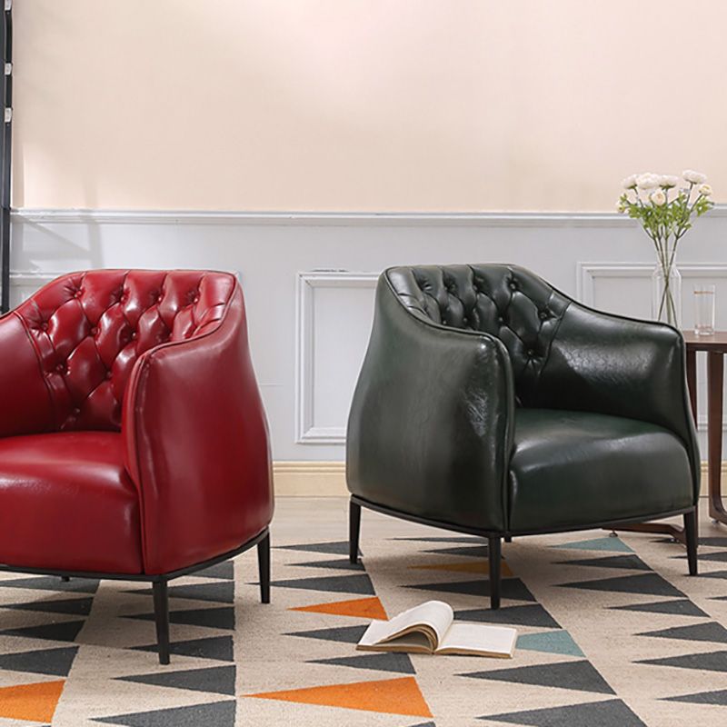 Modern Accent Armchair Contemporary Tufted Cushions Barrel Chair Clearhalo 'Accent Chairs' 'accent_chairs' 'Chairs & Seating' 'furn' 'furn_accent_chairs' 'Furniture' 'Living Room Furniture' 1200x1200_81d12819-f847-4905-9d4c-f0de3e65c06e