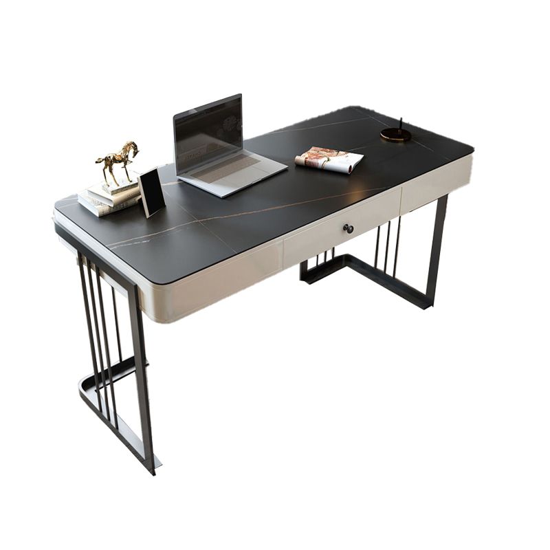 Bureau d'écriture en marbre contemporain 1 Drawer Bureau de bureau pour la maison