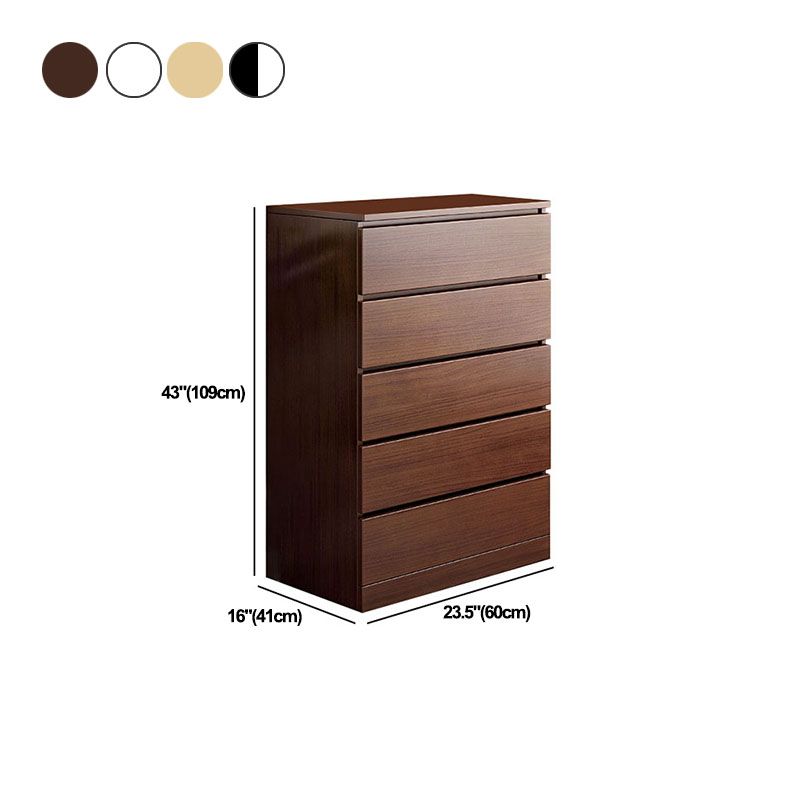Modern Storage Chest Vertical Wooden Bedroom Storage Chest Dresser with Drawers