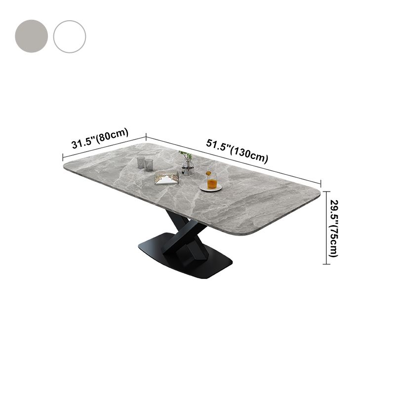 Luxury Style Sintered Stone Table Black Single Pedestal Base Rectangle Table for Home Clearhalo ' dining_table' 'Dining Tables & Seating' 'Dining Tables' 'furn' 'furn_dining_table' 'Furniture' 'furniture_dining_table' 'Kitchen & Dining Furniture' 'kitchen&dining_furn' 'kitchen' 'kitchen_dining_table' 1200x1200_81d1ac76-d5f7-423c-a22c-3f1a8c540e84