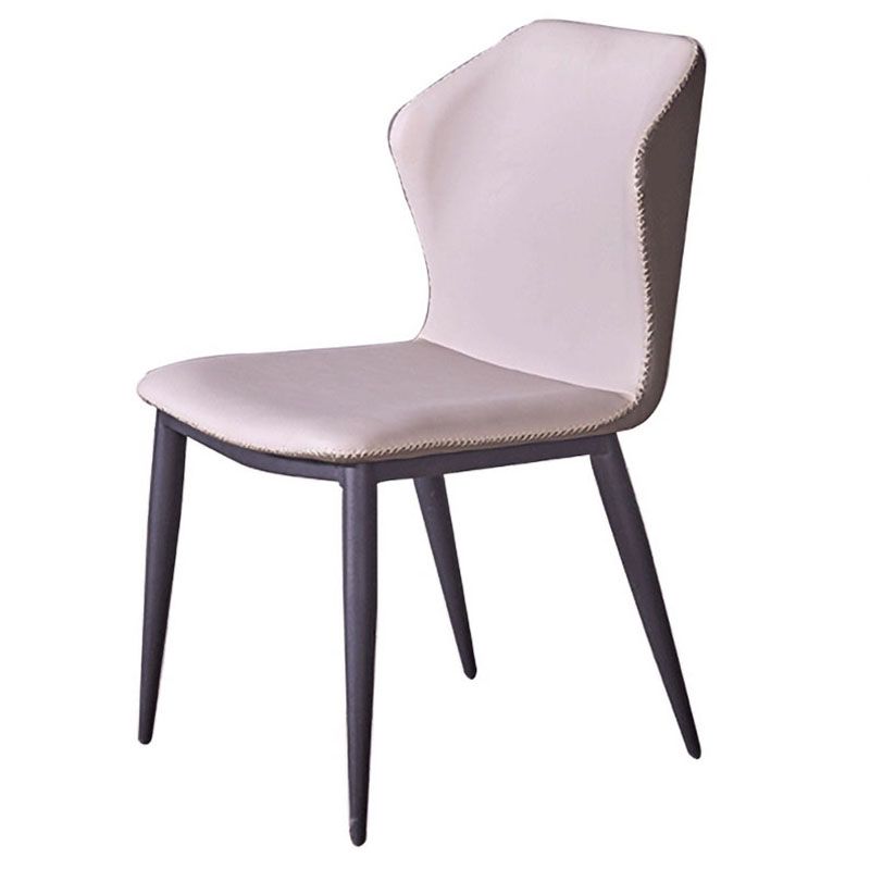 Contemporary Style Wingback Chair Armless Leather Dining Chairs for Home Clearhalo ' kitchen&dining_furn' 'Dining Chairs' 'Dining Tables & Seating' 'dining_chair' 'furn' 'furn_dining_chair' 'Furniture' 'furniture_dining_chair' 'Kitchen & Dining Furniture' 'kitchen' 1200x1200_81d258a7-2c8a-4234-a69f-2df414dbb1cd