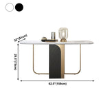 Modern Style Rectangle Dining Table Drop-Leaf 62" Table with Metal Base for Home Use Clearhalo ' dining_table' 'Dining Tables & Seating' 'Dining Tables' 'furn' 'furn_dining_table' 'Furniture' 'furniture_dining_table' 'Kitchen & Dining Furniture' 'kitchen&dining_furn' 'kitchen' 'kitchen_dining_table' 1200x1200_81d2d185-f5ff-4c00-8b92-a3a738f64cee
