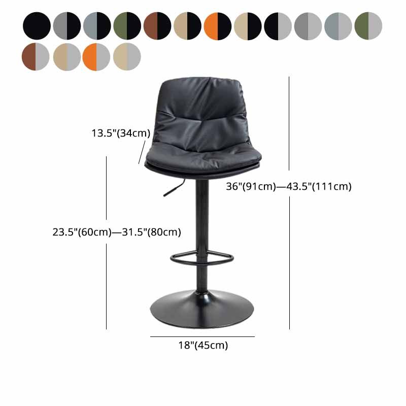 Nordic Indoor Barstool Iron Adjustable Swivel Tall Stool with Leather Seat Clearhalo 'Bar Furniture' 'Bar Stools' 'bar_stools' 'furn' 'furn_bar_stools' 'furniture_bar_stools' 'Kitchen & Dining Furniture' 'kitchen&dining_furn' 'kitchen' 'kitchen_furn' Furniture' 1200x1200_81d4a2df-25f6-4466-aa5d-2fd7598619d4