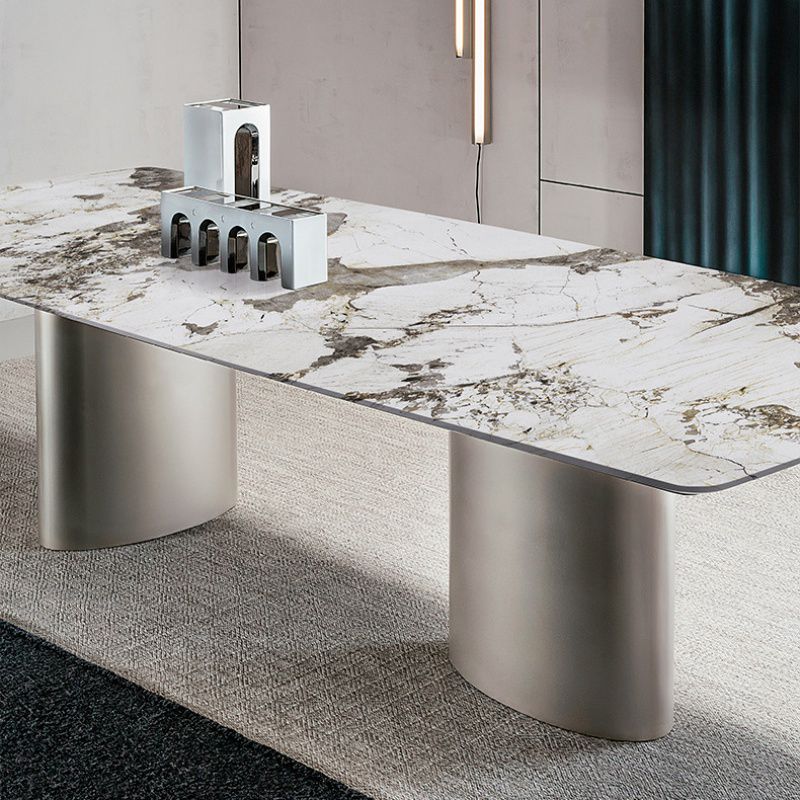 Metal Traditional Luxury Rectangular Dining Table Sintered Stone Table with Metal Legs Clearhalo ' dining_table' 'Dining Tables & Seating' 'Dining Tables' 'furn' 'furn_dining_table' 'Furniture' 'furniture_dining_table' 'Kitchen & Dining Furniture' 'kitchen&dining_furn' 'kitchen' 'kitchen_dining_table' 1200x1200_81d5d183-b2a9-4ad1-ad15-81ca78f3db0a