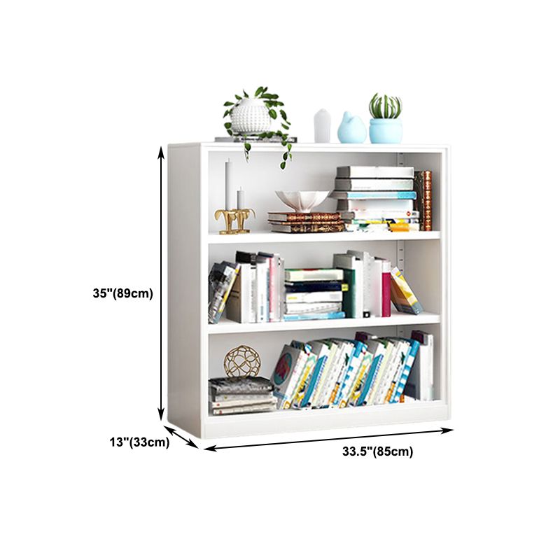 White and Black Modern Bookshelf Closed Back Wood Bookcase for Home