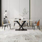 Designer Rectangle Dining Table Set 1/4/5/6/7 Pieces Gold Stone Top Dinette Set Clearhalo 'Dining Room Sets' 'Dining Tables & Seating' 'dining_room_set' 'furn' 'furn_dining_room_set' 'Furniture' 'Kitchen & Dining Furniture' 1200x1200_81db4f9c-c5aa-4fd9-98fa-01f3469cbb8e