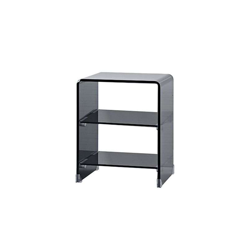 Moderno tavolo da tavolo da tavolo laterale in vetro quadrato in vetro per soggiorno