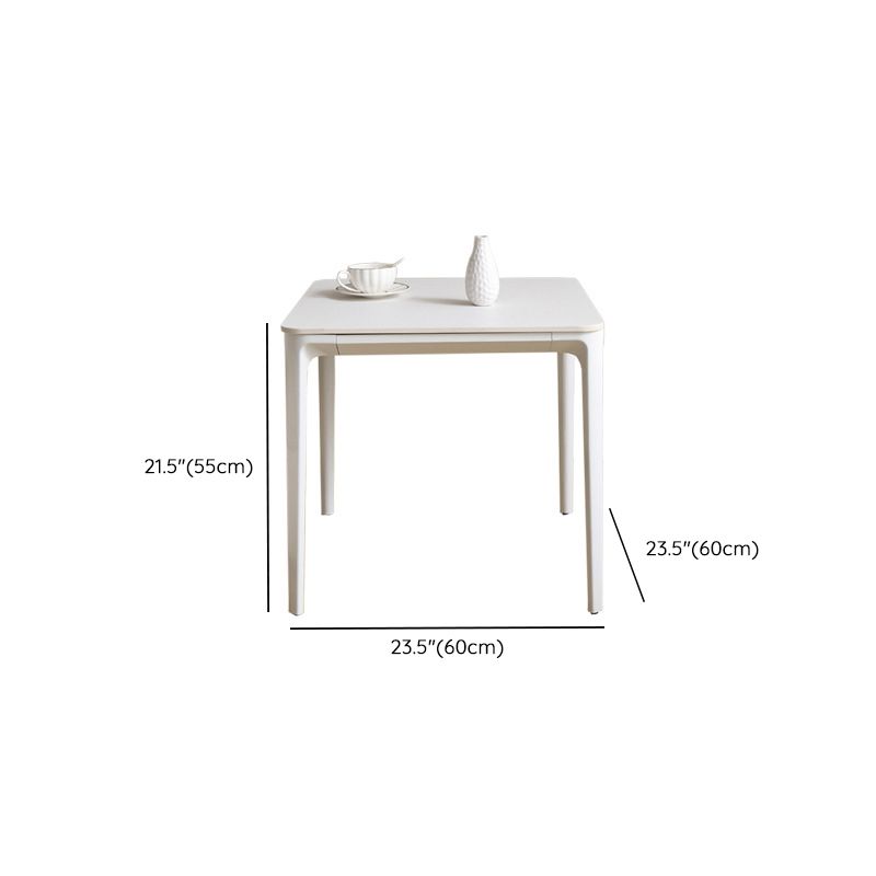 Mesa de centro Modernism Sate Top Mesa de cóctel rectangular de 4 patas en blanco