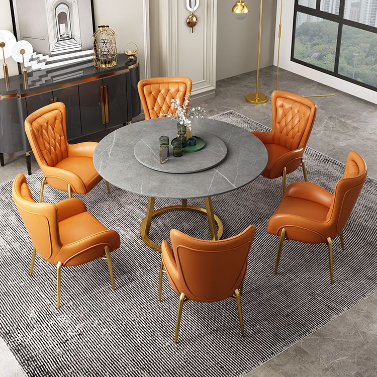 Sintered Stone Top Rotatable Round Table Modern Dining Table with Pedestal Base Clearhalo 'Dining Tables & Seating' 'Dining Tables' 'dining_table' 'furn' 'furn_dining_table' 'Furniture' 'furniture_dining_table' 'Kitchen & Dining Furniture' 'kitchen' 'kitchen_dining_table' 1200x1200_81dc5265-cb0c-4d9a-8420-9db80bdcb721