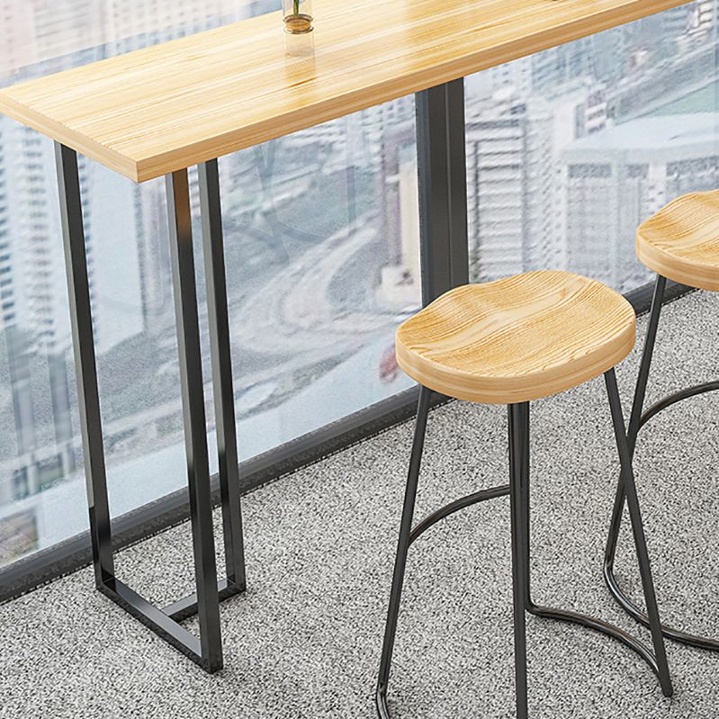 Modern Solid Wood Bistro Accent Dining Table Rectangle Bar Table in Natural Clearhalo 'Bar Furniture' 'Bar Tables' 'bar_tables' 'furn' 'furn_bar_tables' 'Furniture' 'furniture_bar_tables' 'Kitchen & Dining Furniture' 1200x1200_81dd1500-104f-46fc-b9f6-70efa7ad51a0