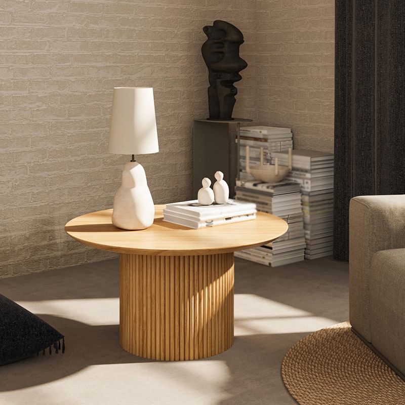 16,5 "hoher Podest -Endtisch Aschholz/Kiefern Round Side End Table