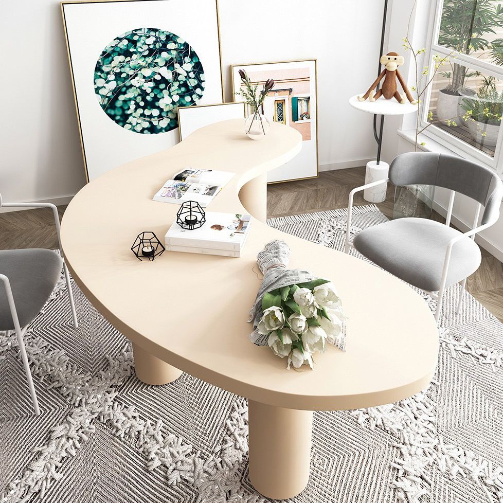 フリーフォームソリッドウッドワーキングテーブル3脚の産業オフィステーブル