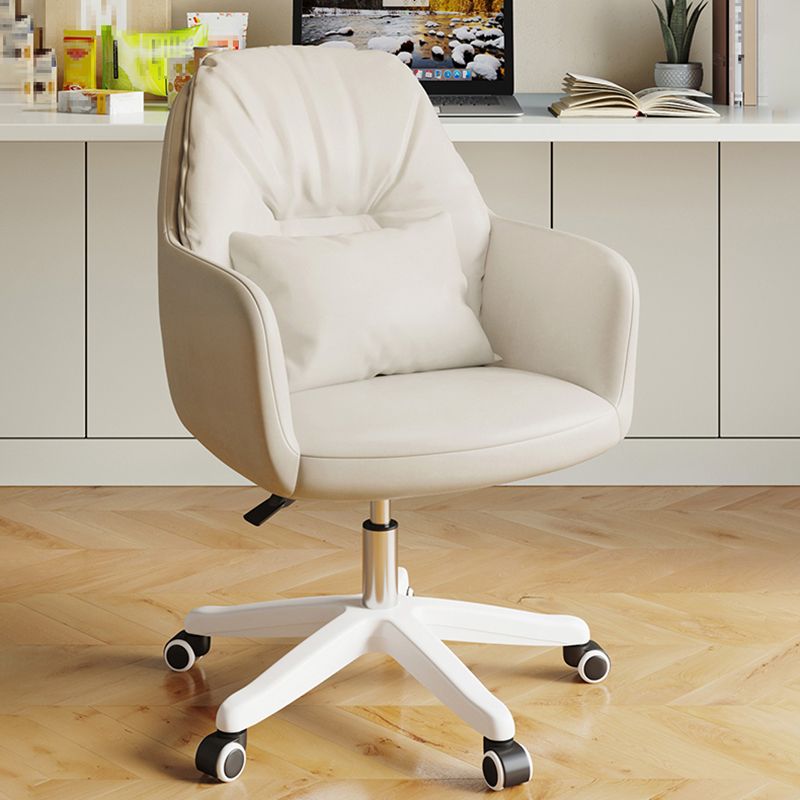 Faux Leather Desk Chair Contemporary Pillow Included Office Chair with Wheels Clearhalo 'furn' 'furn_office_chair' 'Furniture' 'furniture_office_chair' 'Office Chairs' 'Office Furniture' 'office_chair' 1200x1200_81e2731e-9c13-4840-bba7-d012769f13b0