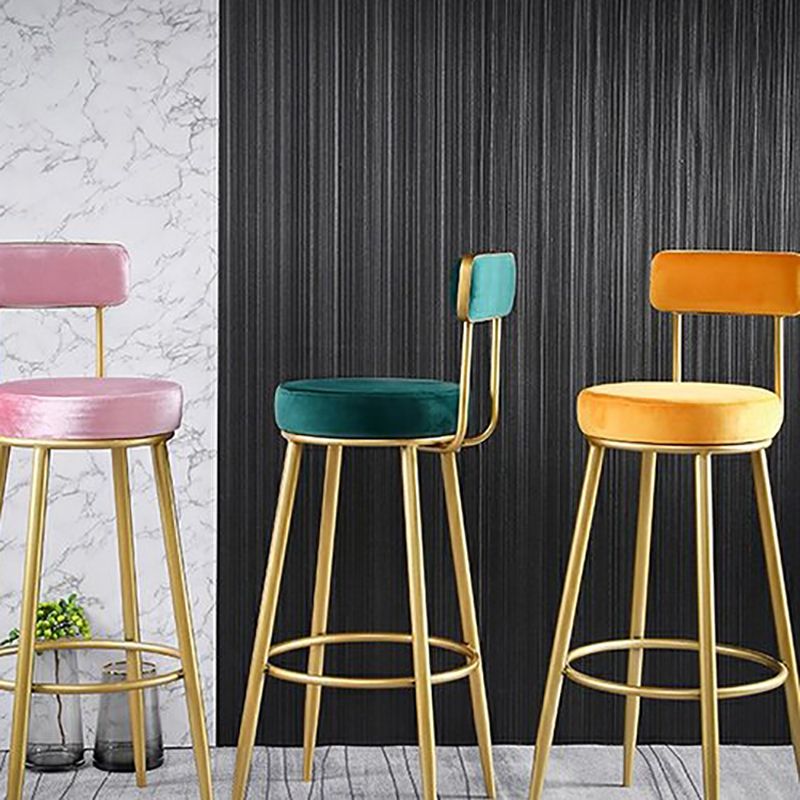 Scandinavian Upholstered Bar Stools Luxury Counter Stools with Metal Legs Clearhalo 'Bar Furniture' 'Bar Stools' 'bar_stools' 'furn' 'furn_bar_stools' 'Furniture' 'furniture_bar_stools' 'Kitchen & Dining Furniture' 1200x1200_81e30735-87cb-4300-8987-c63db2bac78e
