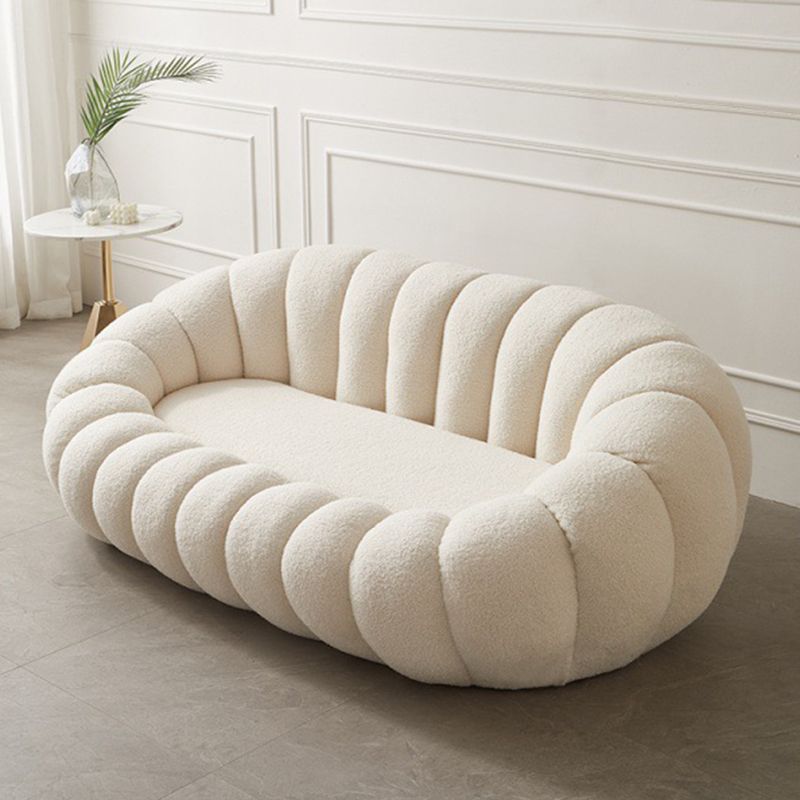 2 places 27,5 "h Microfibre / agneau en toison en toison en pente à bras pour salon