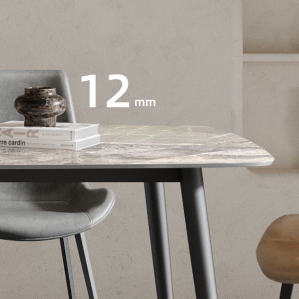 Industrial Rectangle Shape Standard Dining Table Sintered Stone Gray Dining Table for Kitchen Clearhalo ' dining_table' 'Dining Tables & Seating' 'Dining Tables' 'furn' 'furn_dining_table' 'Furniture' 'furniture_dining_table' 'Kitchen & Dining Furniture' 'kitchen&dining_furn' 'kitchen' 'kitchen_dining_table' 1200x1200_81e37c6b-2870-49e2-88a4-a1a4012d42db
