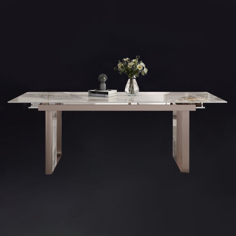Traditional Luxury Style Dining Table Rectangle Sintered Stone Table with Double Pedestal Clearhalo ' dining_table' 'Dining Tables & Seating' 'Dining Tables' 'furn' 'furn_dining_table' 'Furniture' 'furniture_dining_table' 'Kitchen & Dining Furniture' 'kitchen&dining_furn' 'kitchen' 'kitchen_dining_table' 1200x1200_81e588e4-18f6-46f2-a901-f266538fe441