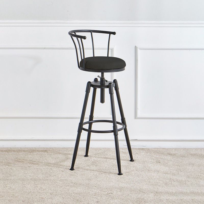 Industrial Upholstered Swivel Adjustable Height Stool 35.43'' Home Bar Stool Clearhalo 'Bar Furniture' 'Bar Stools' 'bar_stools' 'furniture_bar_stools' 'Kitchen & Dining Furniture' 'kitchen&dining_furn' 'kitchen' 'kitchen_furn' Furniture' 1200x1200_81e5ff55-52ce-4248-83eb-4ee6dc0121ad