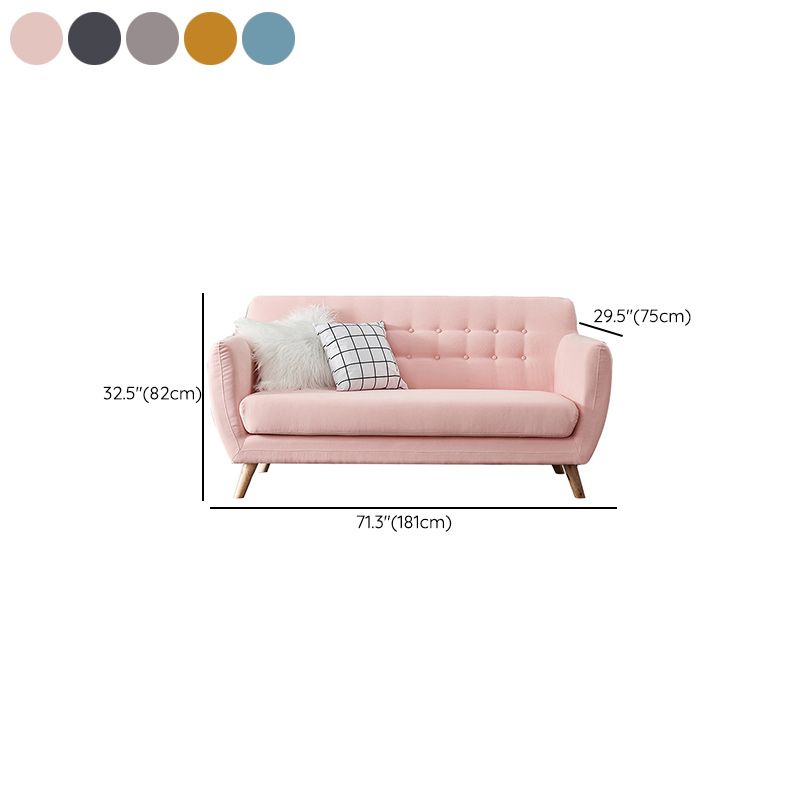 32.28" H Cotton Blend 3 Seater Flared Arm Sofa for Living Room Clearhalo 'furn' 'furn_sofas' 'Furniture' 'Living Room Furniture' 'Sofa' 'sofas' 1200x1200_81e64e9d-8822-4ee6-8b5f-9746bfa0a439
