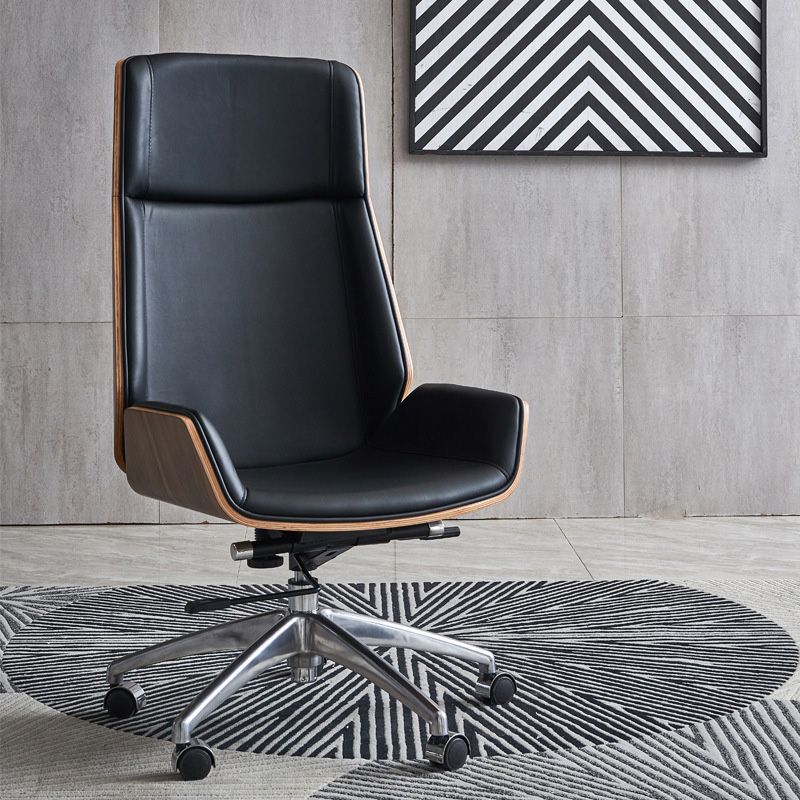 Executive Swivel Office Chair with High Back Chrome Metal Frame Modern Task Chair Clearhalo 'Furniture' 'furniture_office_chair' 'Office Chairs' 'Office Furniture' 'office_chair' 1200x1200_81e66cc5-5399-447a-96d6-54abd3d4c047