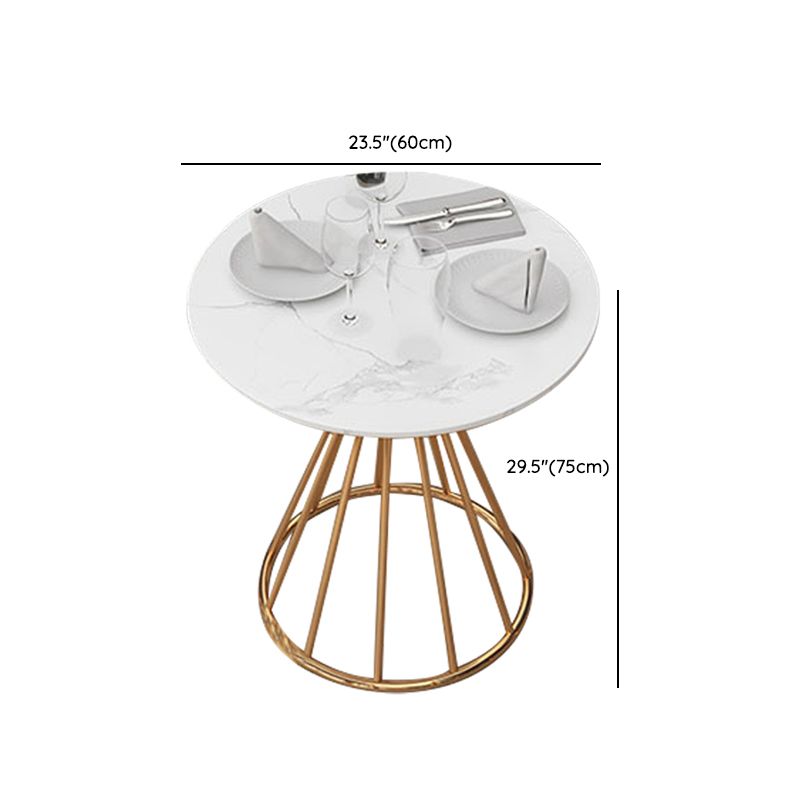 Glam Dinette Set para el hogar 1/2/3/5 piezas Mesa de comedor blanca con sillas de metal