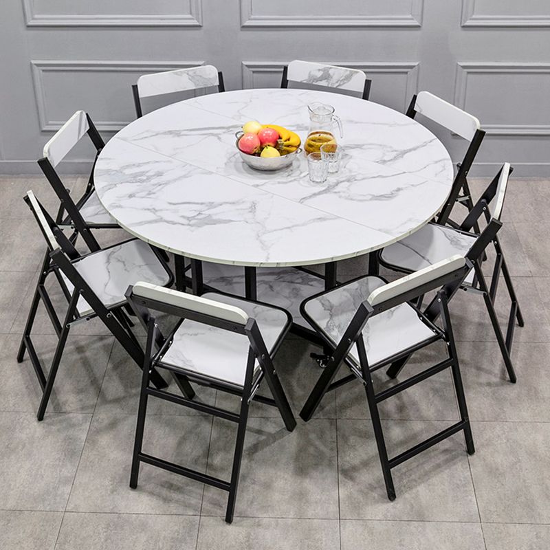 Mid-Century Round MDF Dining Table Standard Dining Table for Kitchen Clearhalo ' dining_table' 'Dining Tables & Seating' 'Dining Tables' 'furn' 'furn_dining_table' 'Furniture' 'furniture_dining_table' 'Kitchen & Dining Furniture' 'kitchen&dining_furn' 'kitchen' 'kitchen_dining_table' 1200x1200_81e7d188-bb2f-4071-8824-03a865cec7a8