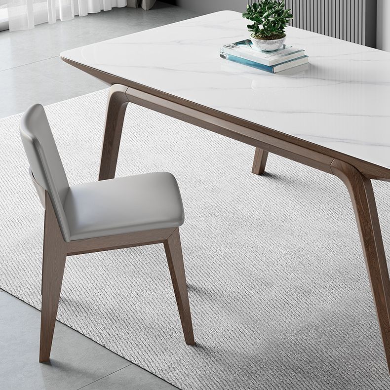 Modern Style Rectangle Table Sintered Stone Table with Wooden Legs for Home Use Clearhalo 'Dining Tables & Seating' 'Dining Tables' 'dining_table' 'furn' 'furn_dining_table' 'Furniture' 'Kitchen & Dining Furniture' 1200x1200_81eadf9b-13e5-4a8d-9108-36e5f8c01ed5