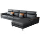 Contemporary Faux Leather Stationary Living Room Cushions Sofa Chaise
