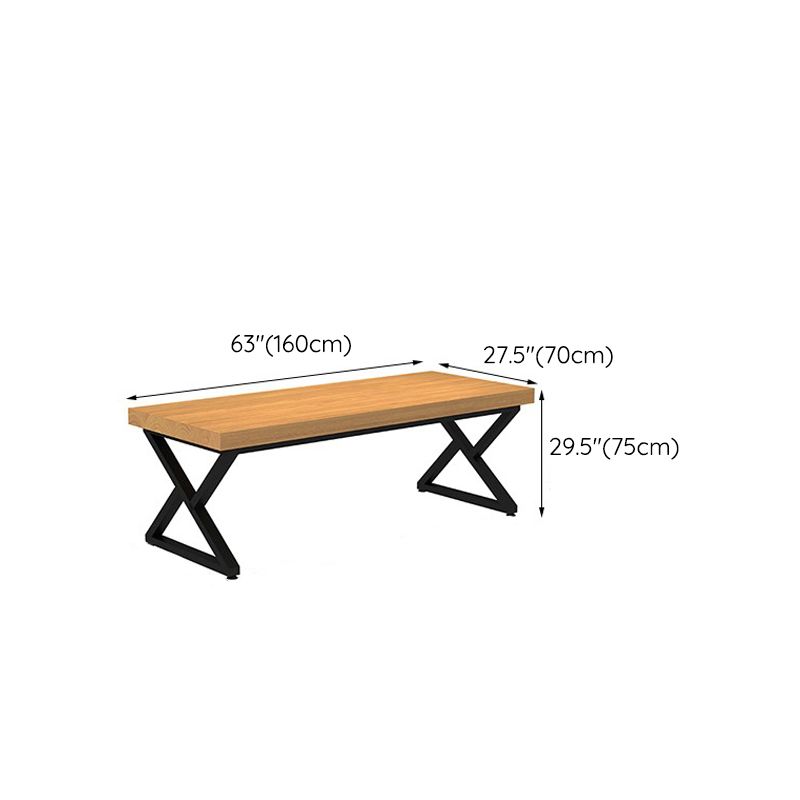 Pine Solid Wood Dining Table Industrial Rectangle Table with Double Pedestal Clearhalo 'Dining Tables & Seating' 'Dining Tables' 'dining_table' 'furn' 'furn_dining_table' 'Furniture' 'Kitchen & Dining Furniture' 1200x1200_81eeb225-e336-47e0-ae3e-38d4a751a8e6