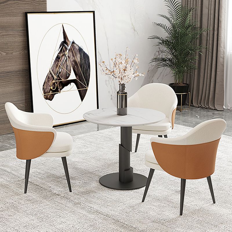 Traditional Luxury Dining Table White Stone Center Top Round Dining Table Clearhalo 'Dining Tables & Seating' 'Dining Tables' 'dining_table' 'furn' 'furn_dining_table' 'Furniture' 'furniture_dining_table' 'Kitchen & Dining Furniture' 'kitchen' 'kitchen_dining_table' 1200x1200_81eebeac-0347-4777-be98-83a68fa55824