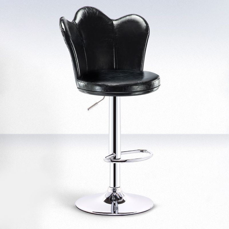 Contemporary Metal Barstool Velvet Footrest Low Back Stool with Swivel in Matte Finish Clearhalo 'Bar Furniture' 'Bar Stools' 'bar_stools' 'furn' 'furn_bar_stools' 'Furniture' 'Kitchen & Dining Furniture' 1200x1200_81eff3e4-0e81-48d2-b66e-82e99b2ba297