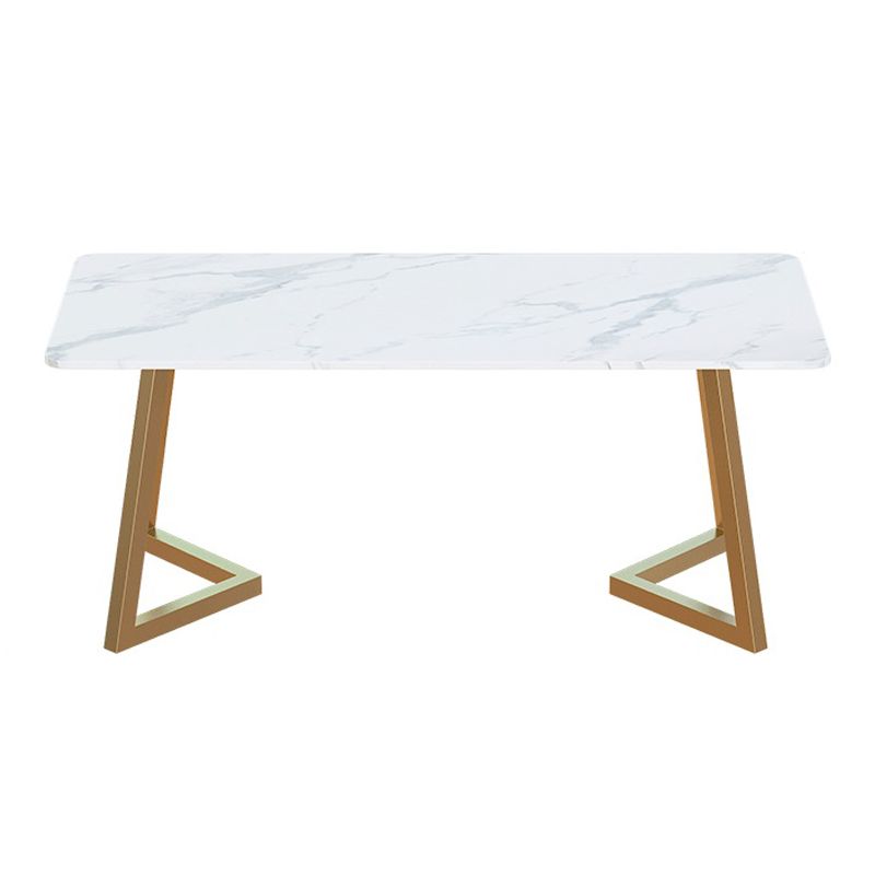 Stone Top Dining Table White Traditional Luxury Table with Sled Base Clearhalo 'Dining Tables & Seating' 'Dining Tables' 'dining_table' 'furn' 'furn_dining_table' 'Furniture' 'furniture_dining_table' 'Kitchen & Dining Furniture' 1200x1200_81f02a24-7b57-4a53-93ac-679b93bcd6e8