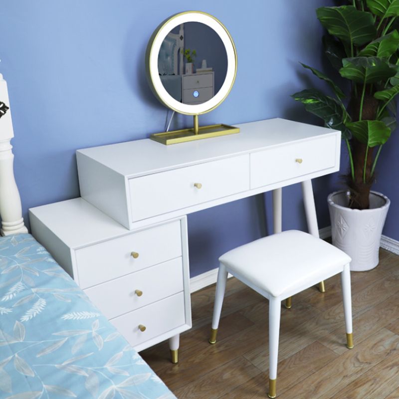 Scrivania di vanità in legno massiccio in bianco moderno con tavolo da toeletta