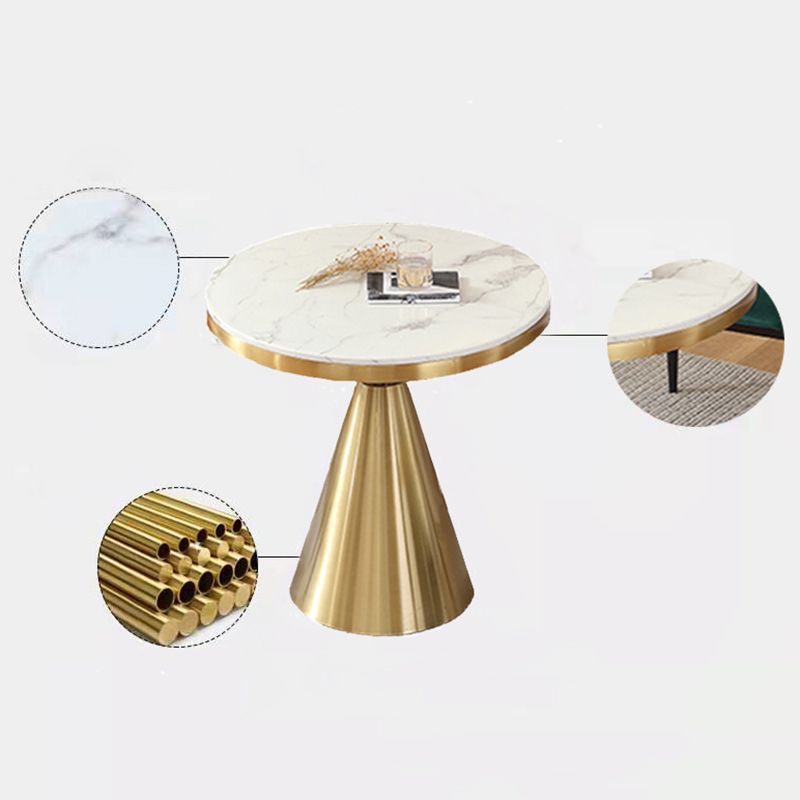 石とスチールダイニングサイトテーブル伝統的な豪華な丸いダイニングテーブル