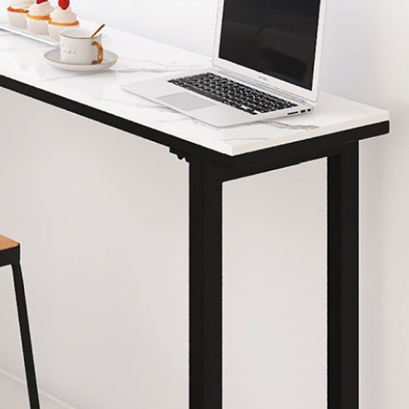 Modern White and Black Bistro Table Rectangle Footrest Cocktail Bar Table Clearhalo 'Bar Furniture' 'Bar Tables' 'bar_tables' 'furn' 'furn_bar_tables' 'Furniture' 'furniture_bar_tables' 'Kitchen & Dining Furniture' 1200x1200_81f14a11-5a94-4cac-a1a2-537e317ed5e3
