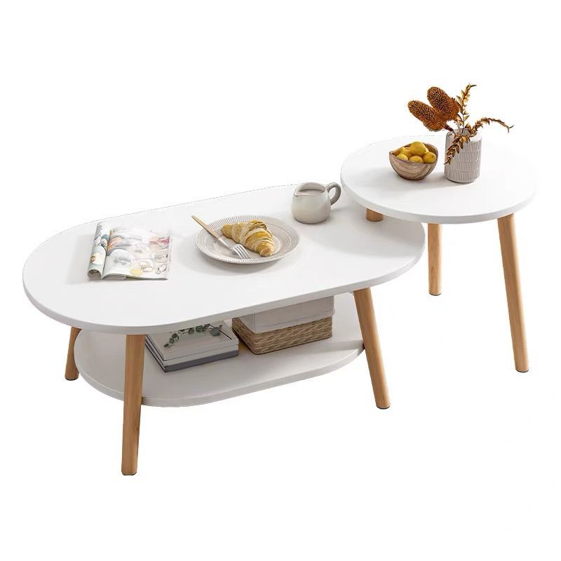 Rectangular Coffee Table with Modern Style Wood in White/wood Color Clearhalo 'Coffee & Accent Tables' 'Coffee Tables' 'coffee_tables' 'furn' 'furn_coffee_tables' 'Furniture' 'furniture_coffee_tables' 'Living Room Furniture' 1200x1200_81f1a4e4-a5af-4dbf-ae88-2149220c7672