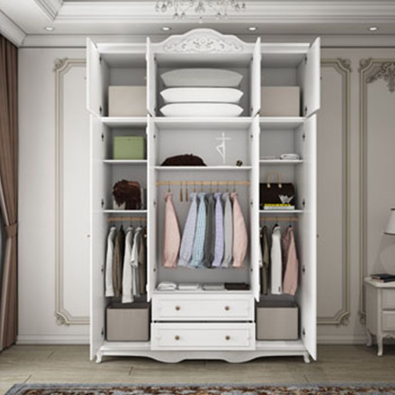 Bedroom Hinged Door Storage Cabinet Manufactured Wood French Country Cabinet with Drawers Clearhalo 'Armoires & Wardrobes' 'armoires_wardrobes' 'Bedroom Furniture' 'furn' 'furn_armoires_wardrobes' 'Furniture' 1200x1200_81f4193d-5194-4658-b255-c6df9fe6dd25