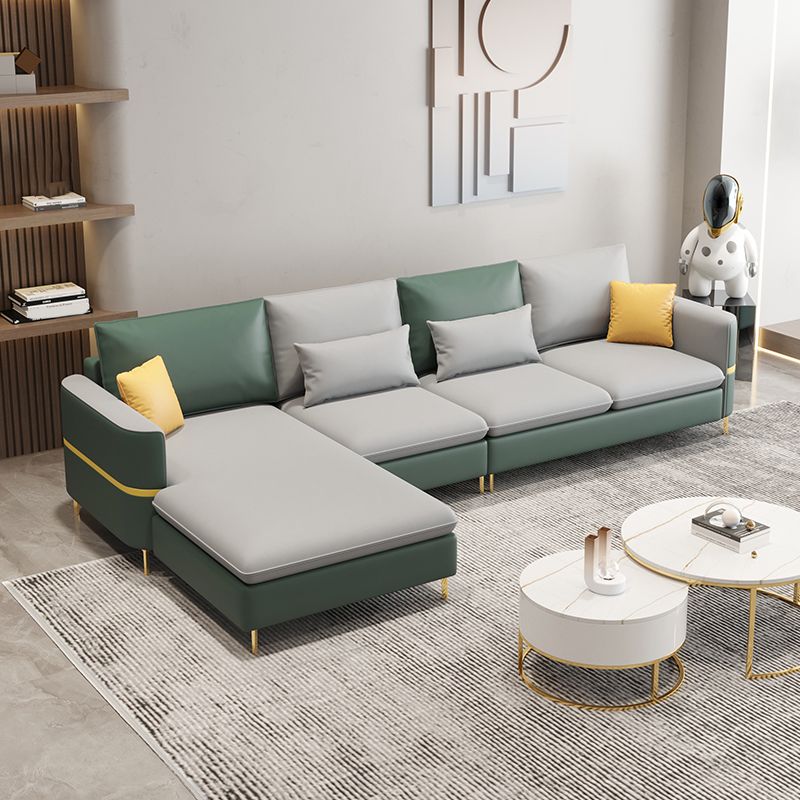 35.43 "Sofá de cuero sintético seccional de alto contenido con cojines de almohada