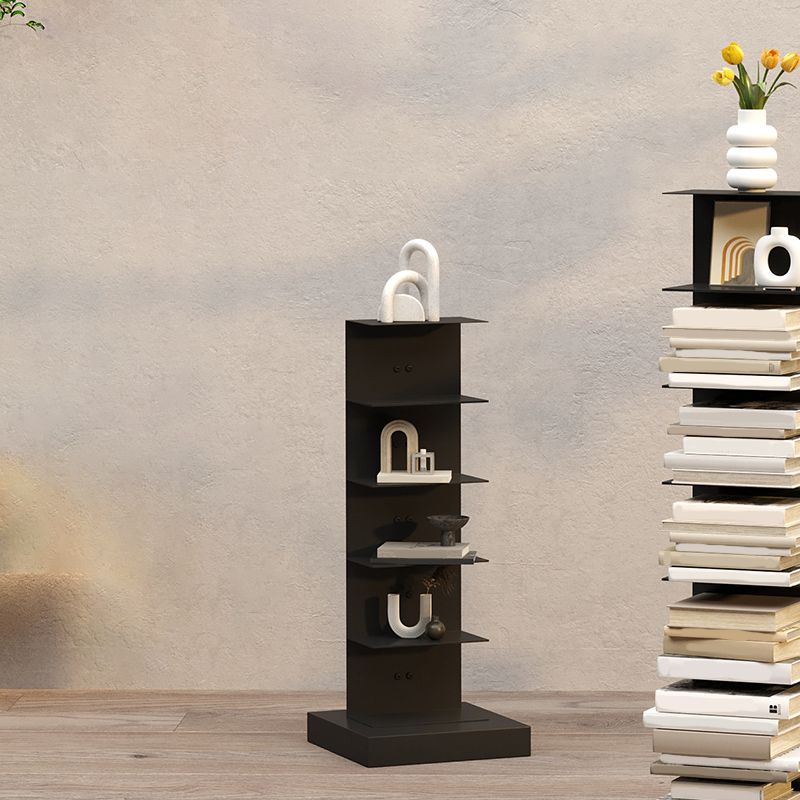 Contemporary Metal Bookshelf Black Geometric Shelf Bookcase for Study Room Clearhalo 'Bookcases' 'furn' 'furn_bookcases' 'Furniture' 'Office Furniture' 1200x1200_81f6d19b-6029-4e0b-b79f-9b0092f4d057