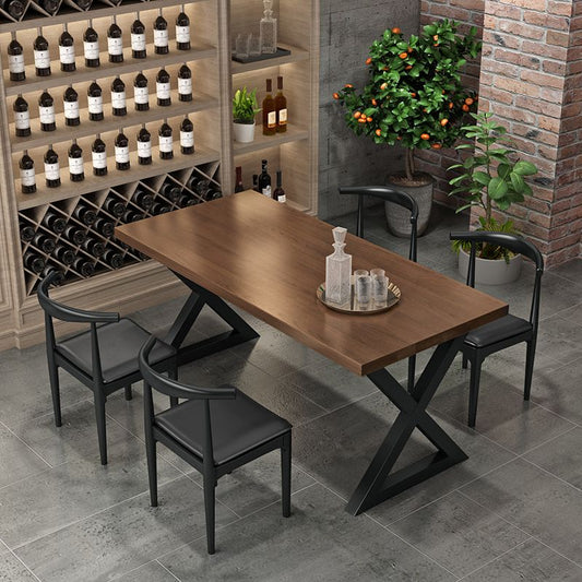 Industrial 1/3/4/5 Pieces Dining Set Rectangle Pine Wood Dining Table for Dining Room Clearhalo 'Dining Room Sets' 'Dining Tables & Seating' 'dining_room_set' 'furn' 'furn_dining_room_set' 'Furniture' 'Kitchen & Dining Furniture' 1200x1200_81f7312f-20bc-45af-886a-e71ddb31b090