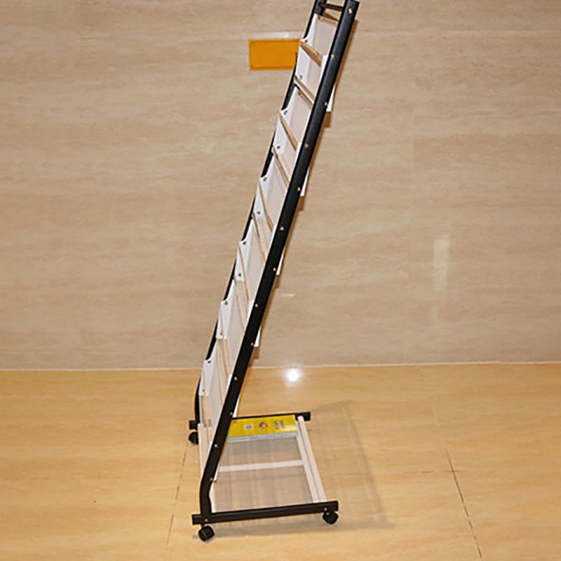 Zeitgenössischer vertikales Metall -Bücherregal geschlossen Back -Bücherregal mit Regalen